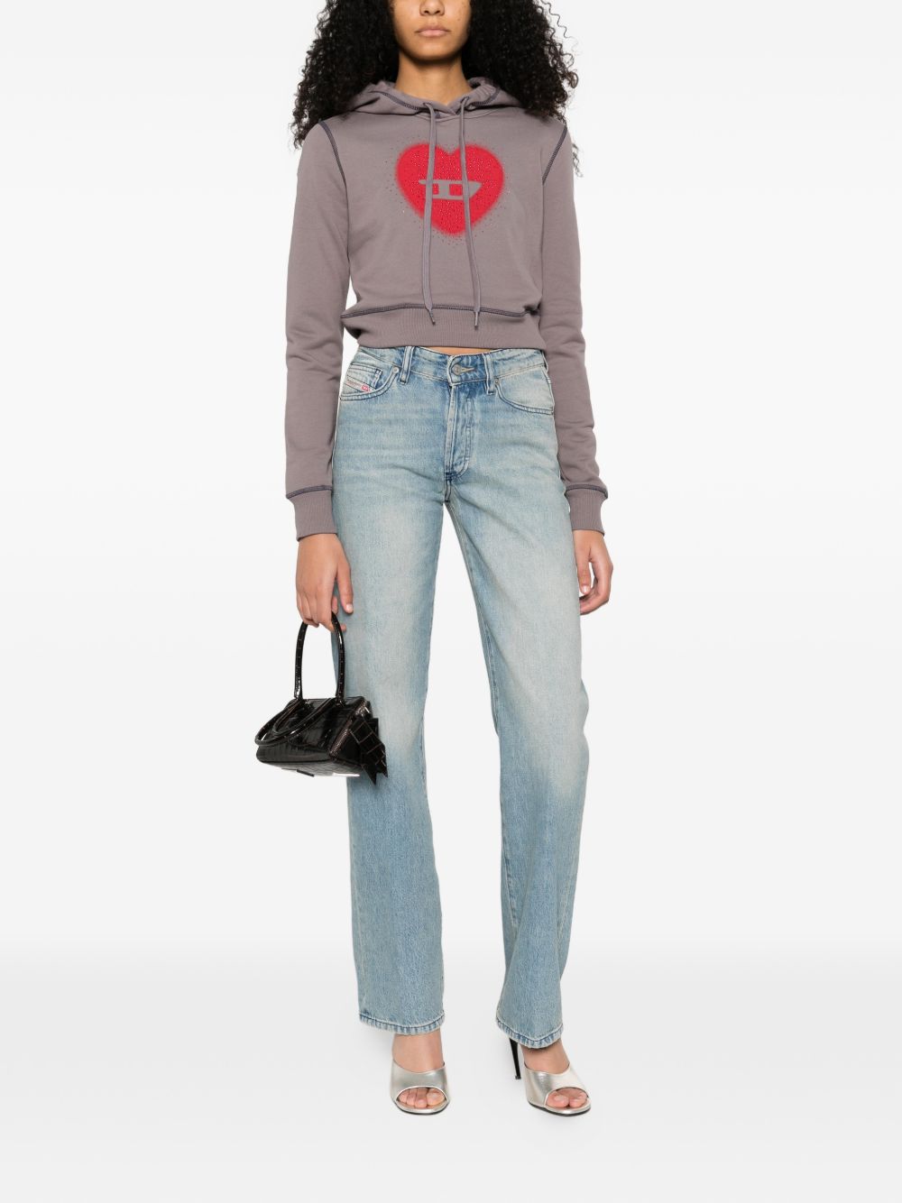 Diesel Women Heart Cotton Hoodie DIESEL