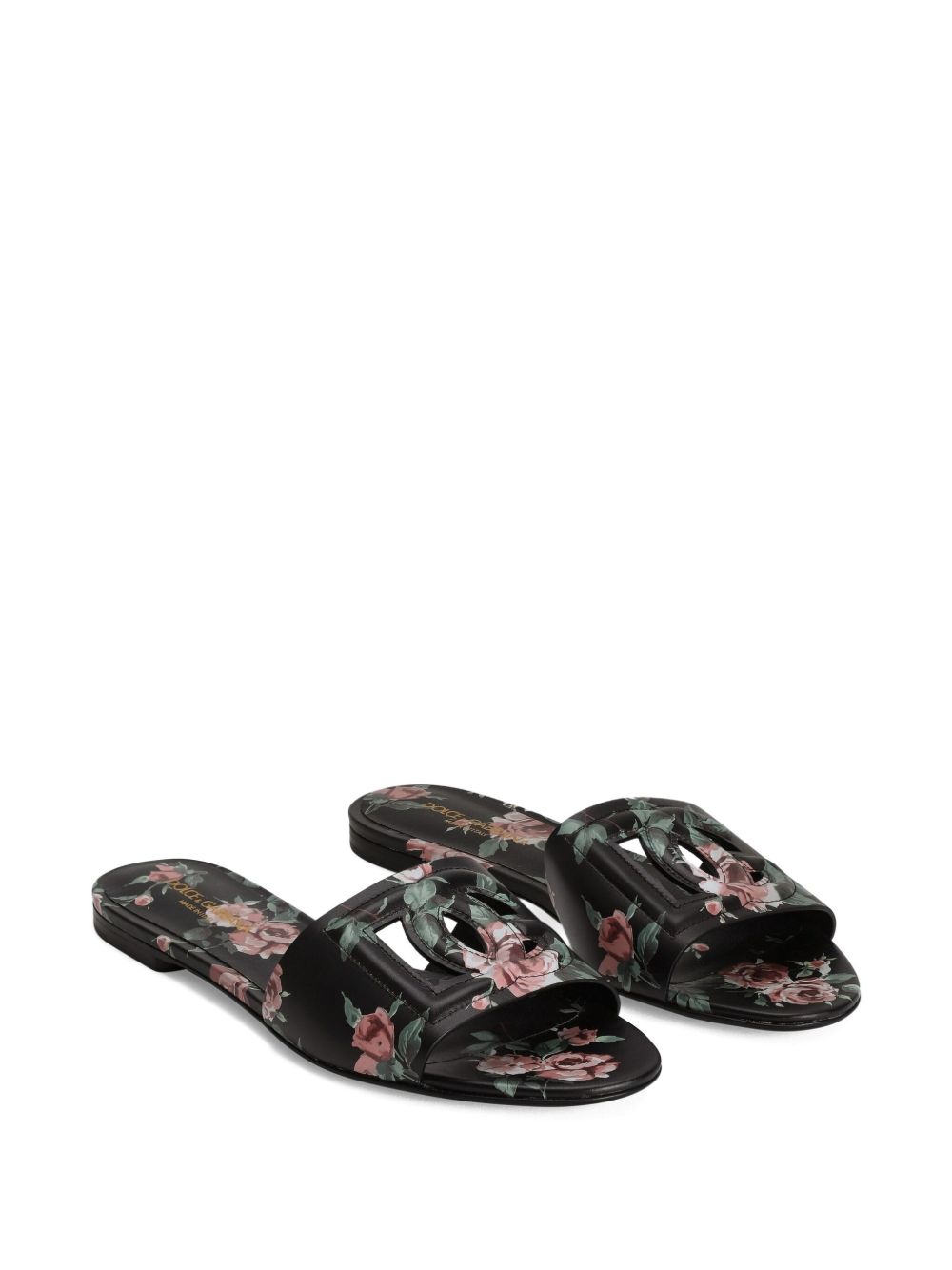 Dolce & Gabbana Women Dg Logo Leather Flat Sandals DOLCE & GABBANA