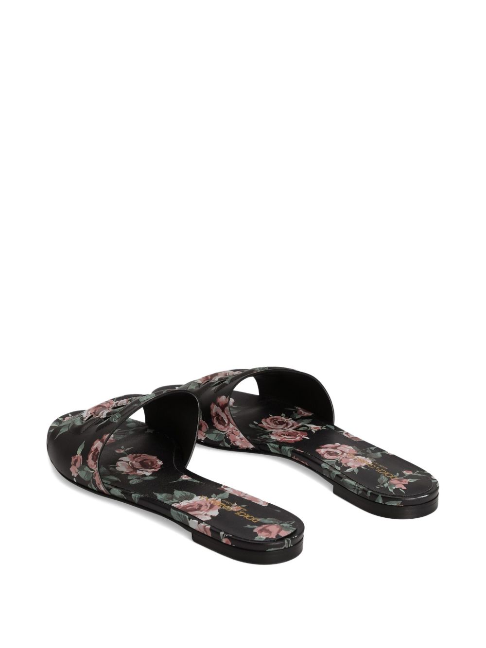 Dolce & Gabbana Women Dg Logo Leather Flat Sandals DOLCE & GABBANA