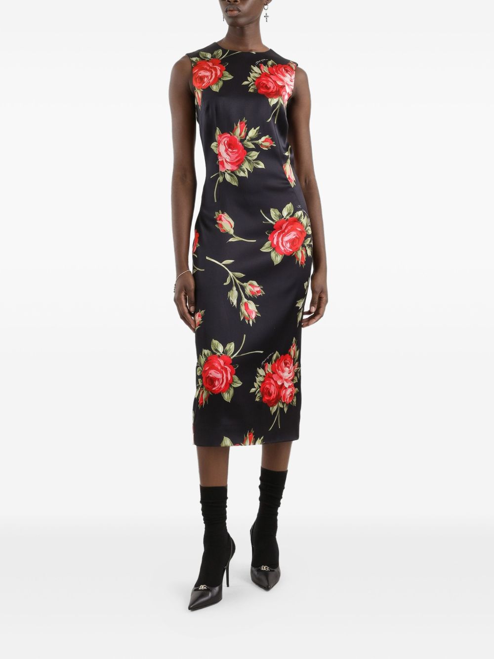 Dolce & Gabbana Women Roses Bouquet Print Midi Dress DOLCE & GABBANA