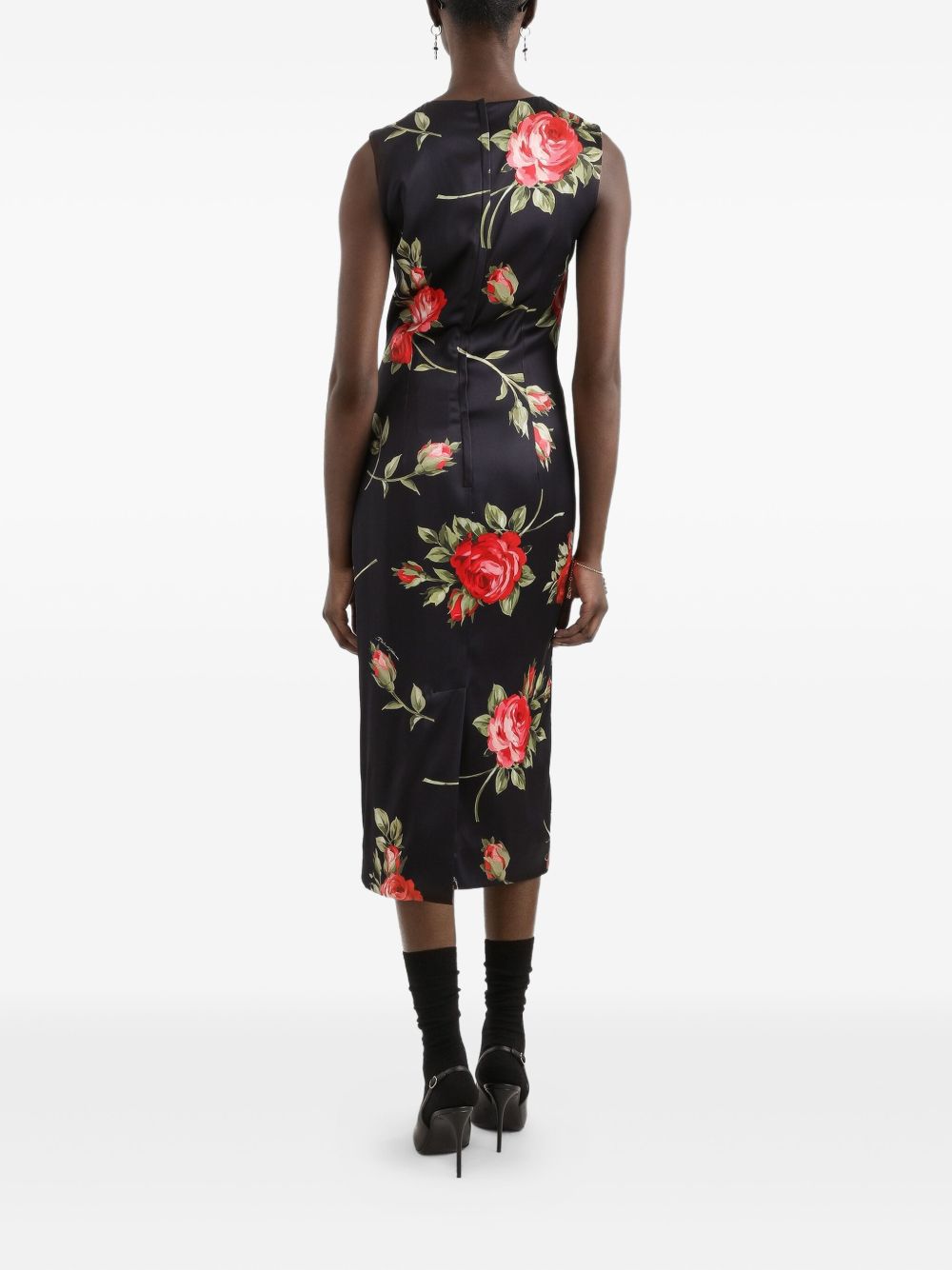 Dolce & Gabbana Women Roses Bouquet Print Midi Dress DOLCE & GABBANA
