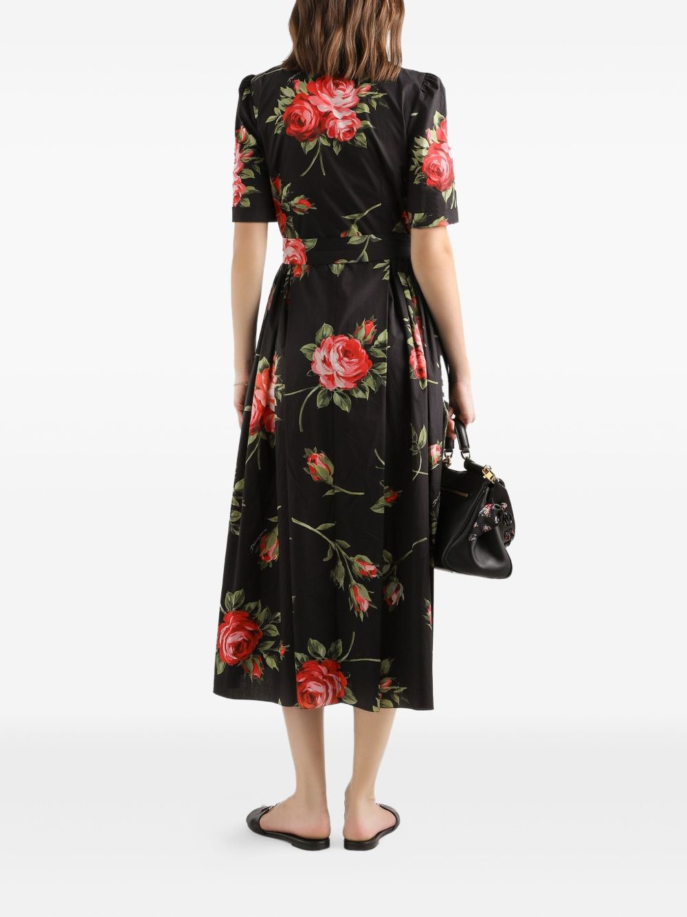 Dolce & Gabbana Women Roses Bouquet Print Midi Dress DOLCE & GABBANA