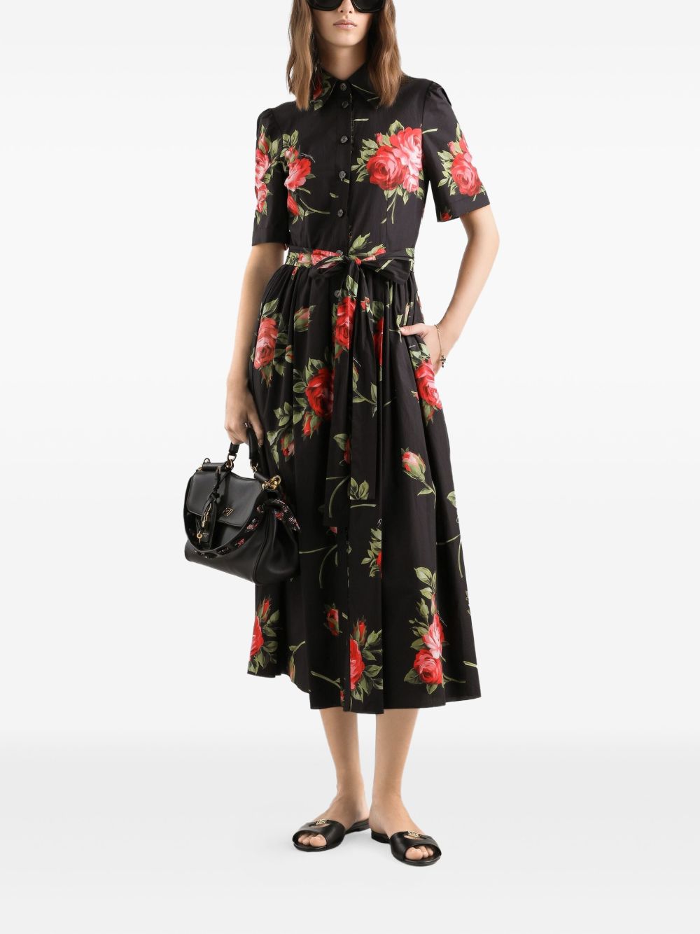 Dolce & Gabbana Women Roses Bouquet Print Midi Dress DOLCE & GABBANA
