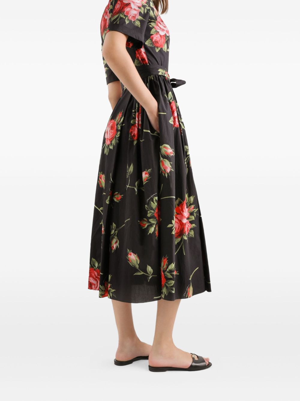 Dolce & Gabbana Women Roses Bouquet Print Midi Dress DOLCE & GABBANA
