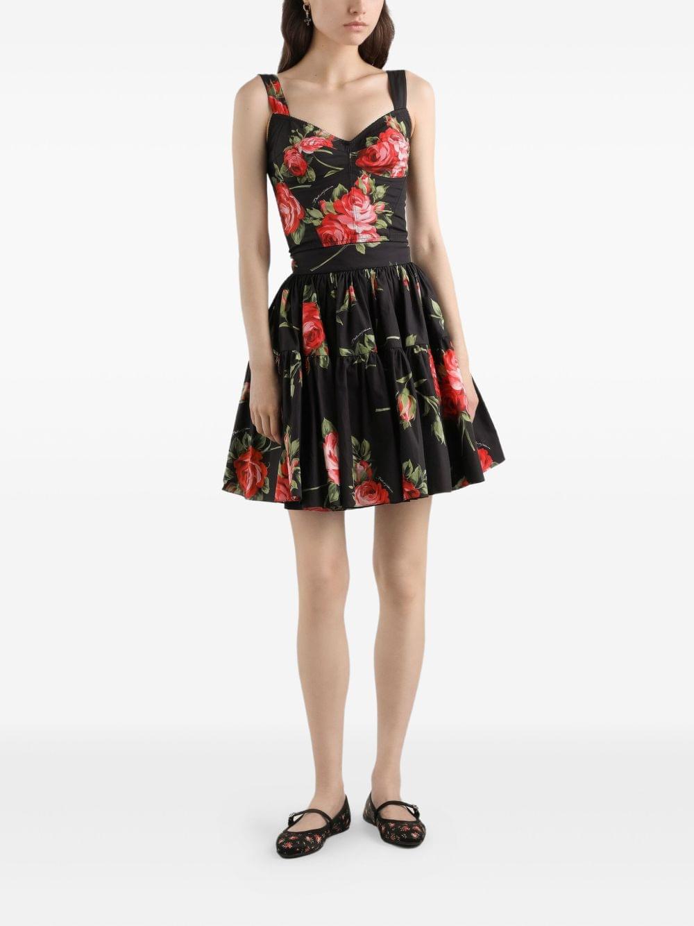 Dolce & Gabbana Women Rose Bouquet Print Bustier Top DOLCE & GABBANA