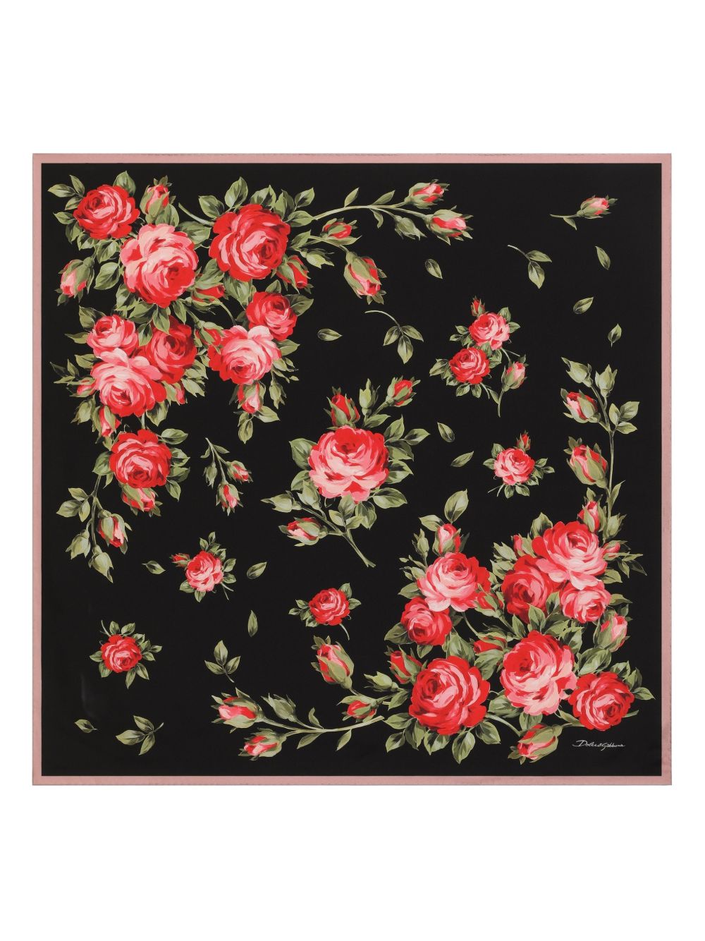 Dolce & Gabbana Women Roses Bouquet Print Silk Foulard