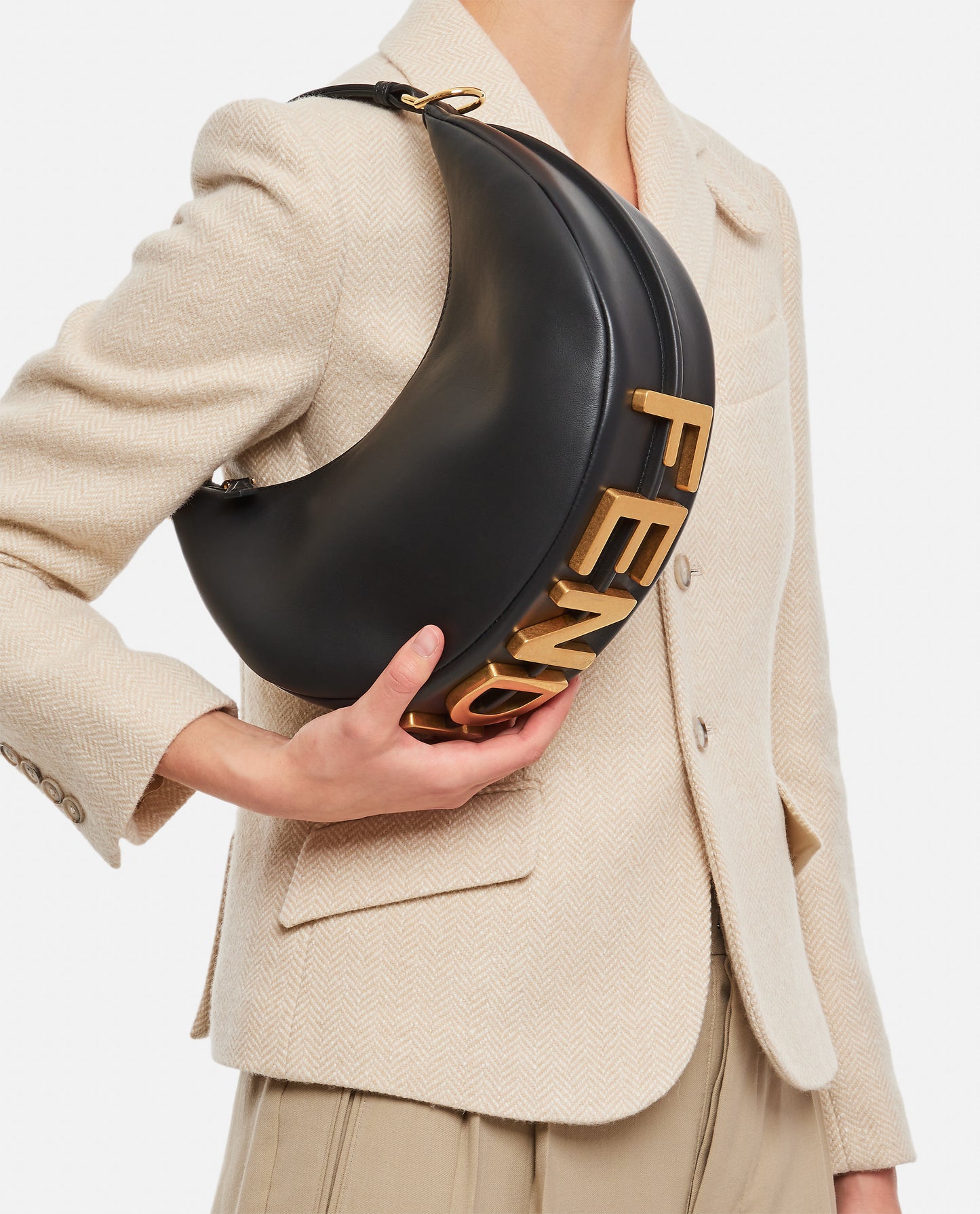 Fendi Women Small Fendigraphy Leather Shoulder Bag FENDI