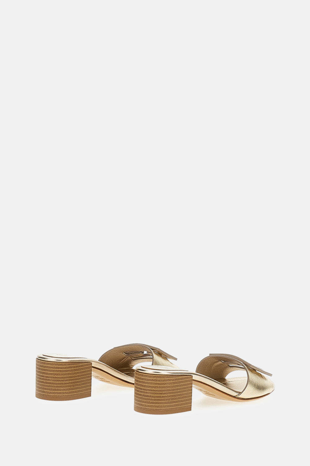 Fendi Women Platinum Leather Slides FENDI