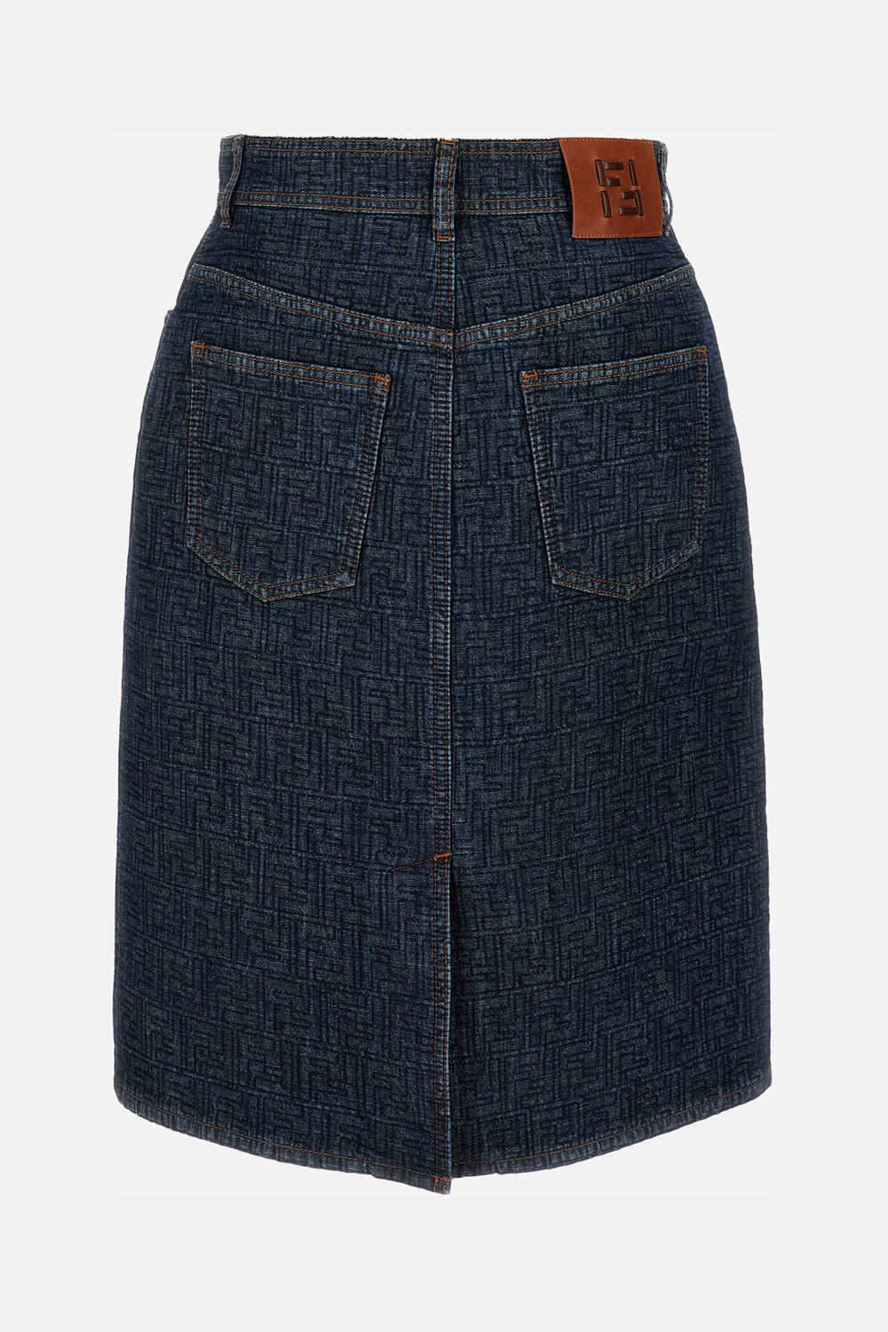 Fendi Women Ff Padded Denim Skirt FENDI