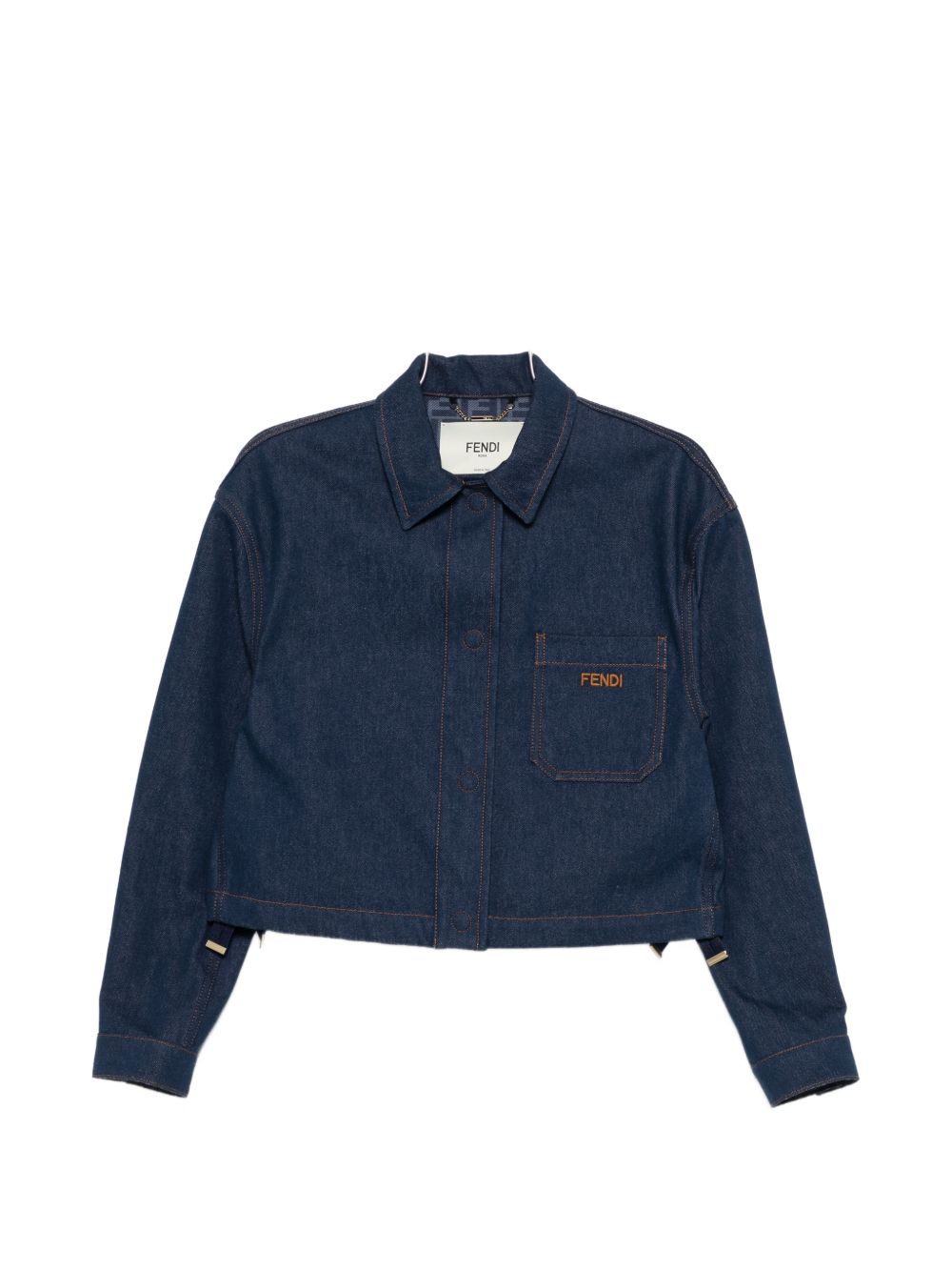 Fendi Women Ff Reverse Denim Jacket
