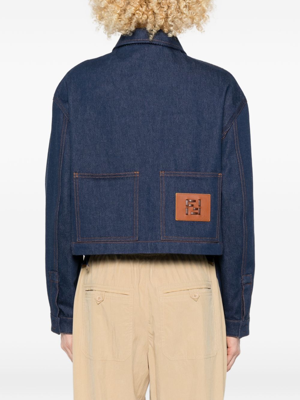 Fendi Women Ff Reverse Denim Jacket