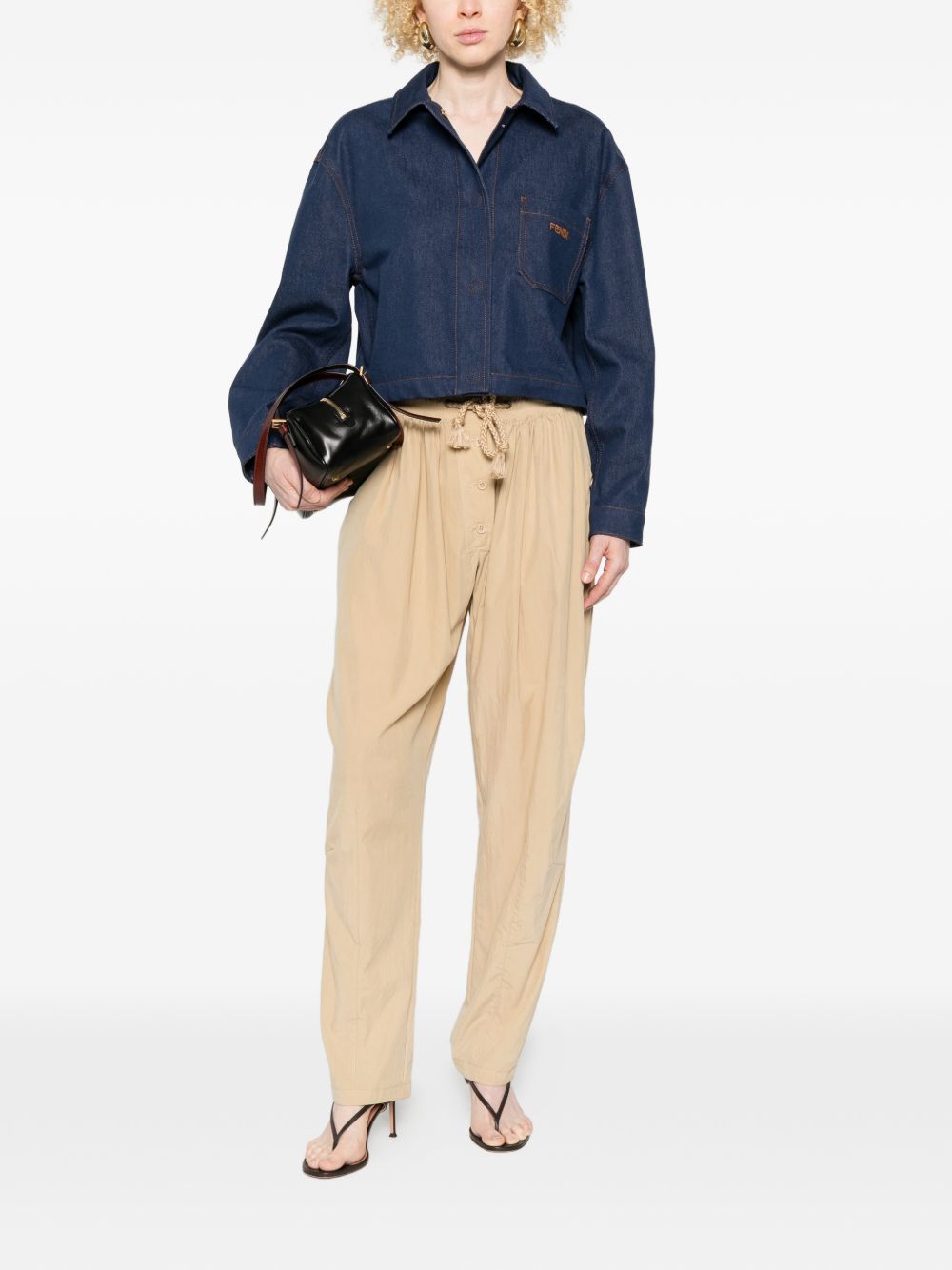 Fendi Women Ff Reverse Denim Jacket