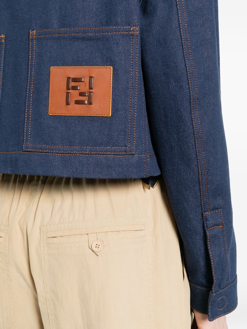 Fendi Women Ff Reverse Denim Jacket