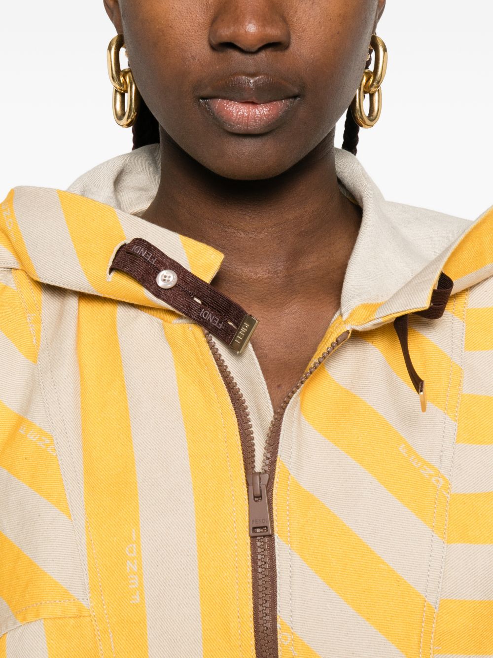 Fendi Women Striped Blouson Jacket