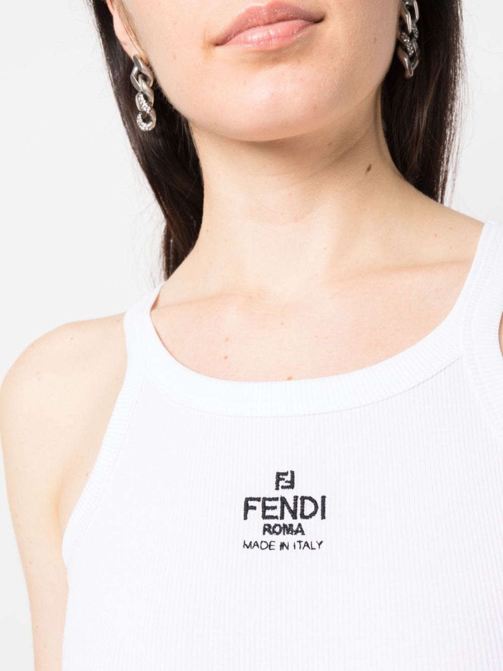 Fendi Women Logo Cotton Tank Top