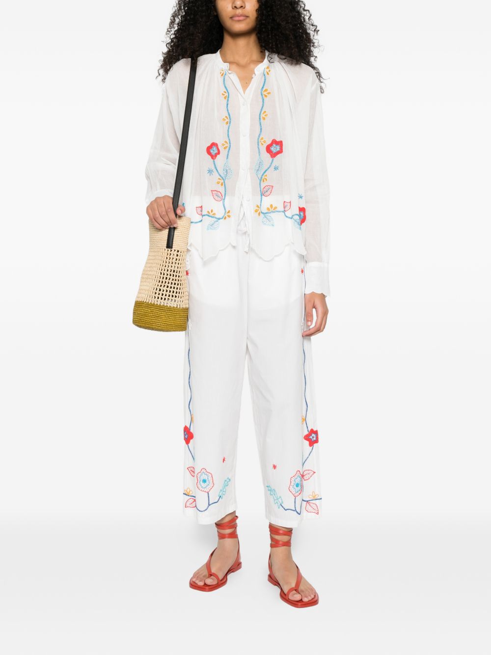 Forte Forte Women Embroidered Cotton Trousers FORTE FORTE