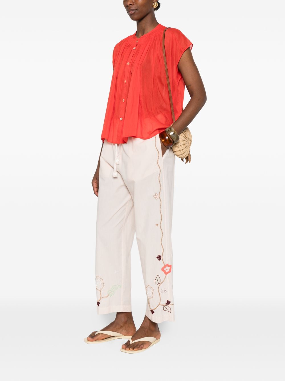 Forte Forte Women Embroidered Cotton Trousers FORTE FORTE