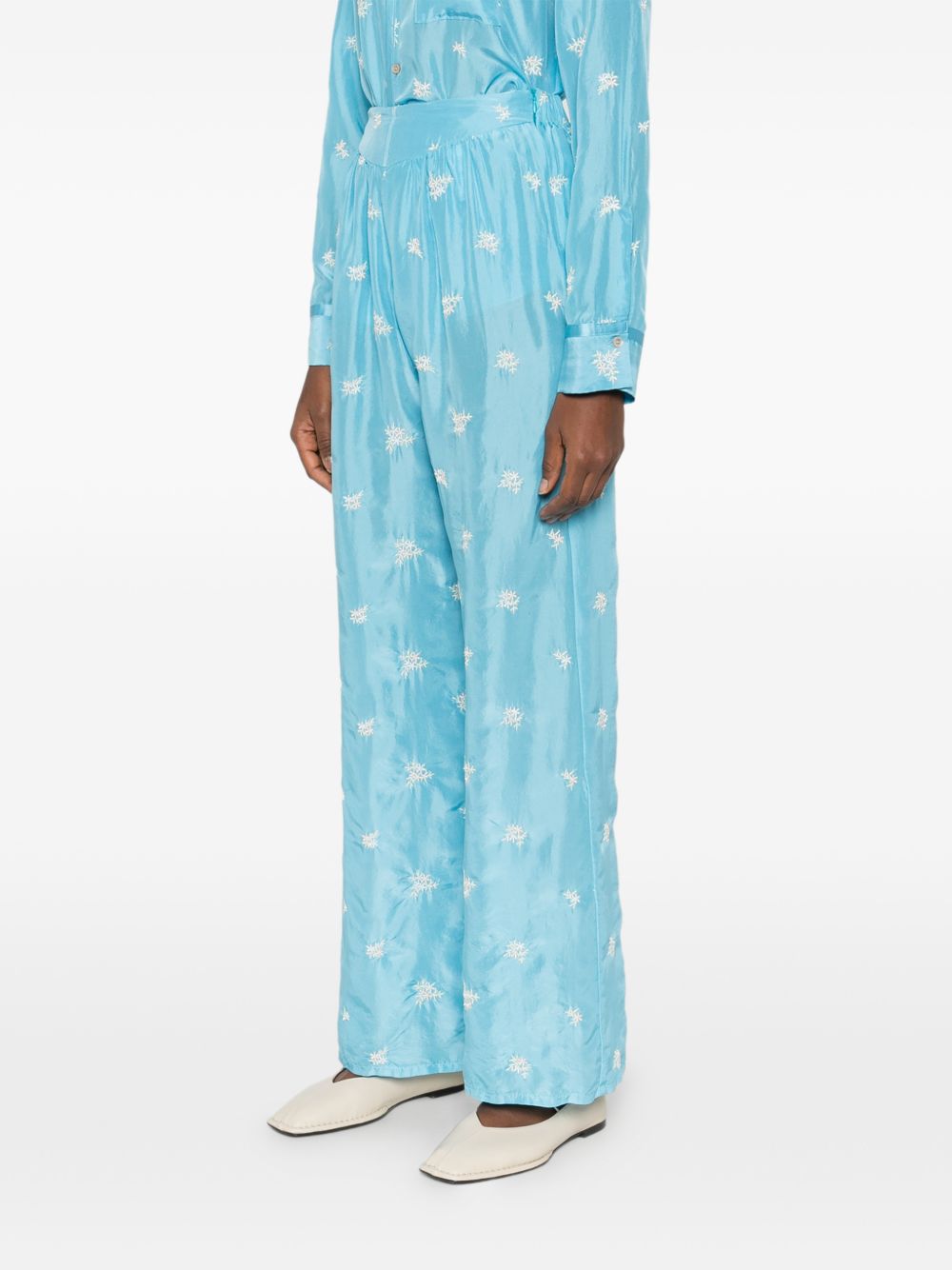 Forte Forte Women Embroidered Silk Trousers FORTE FORTE