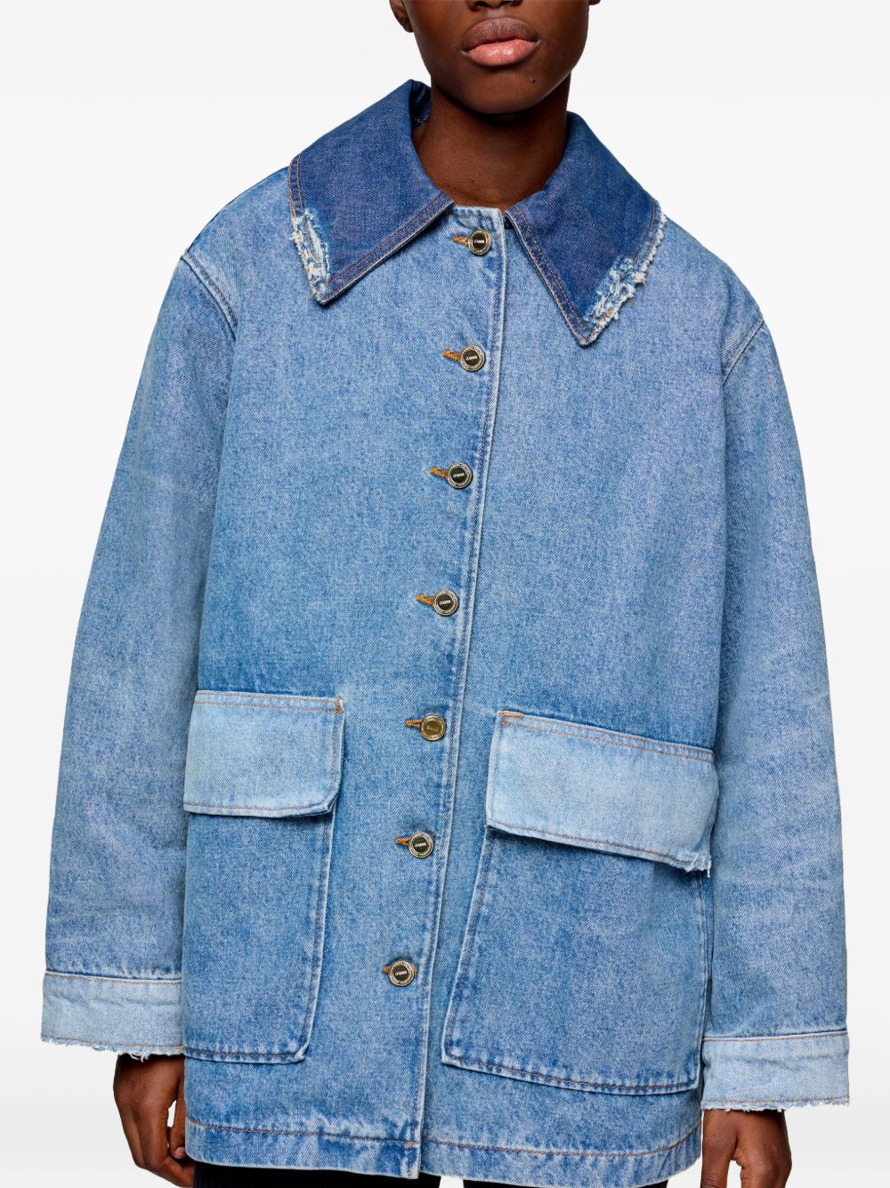 Ganni Women Patchwork Denim Jacket GANNI