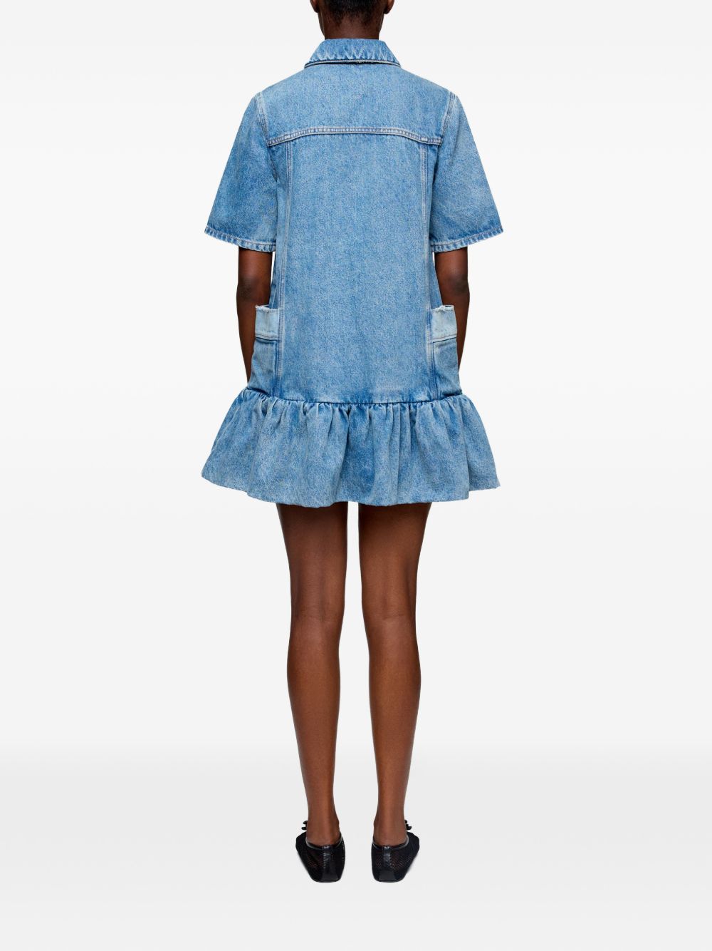 Ganni Women Denim Cotton Mini Dress GANNI