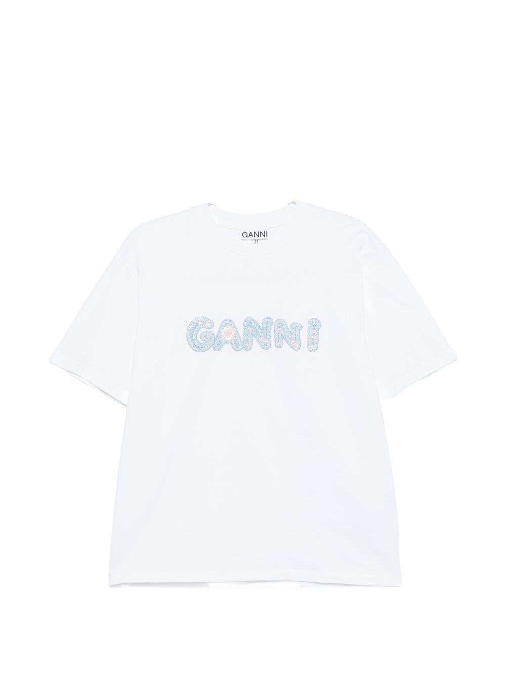 Ganni Women Logo Cotton T-Shirt GANNI