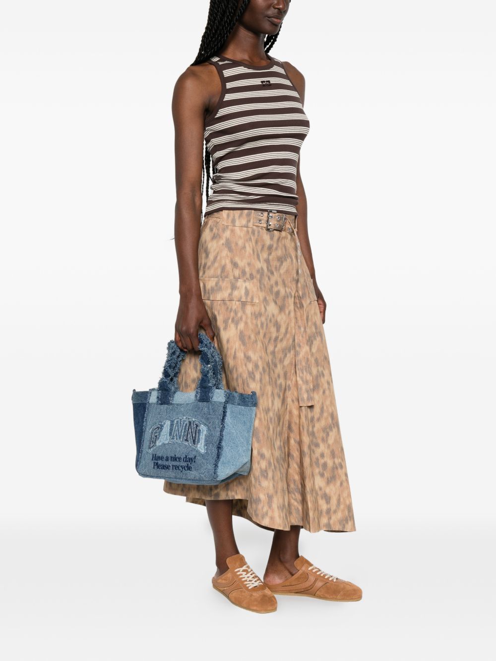 Ganni Women Denim Small Tote Bag GANNI