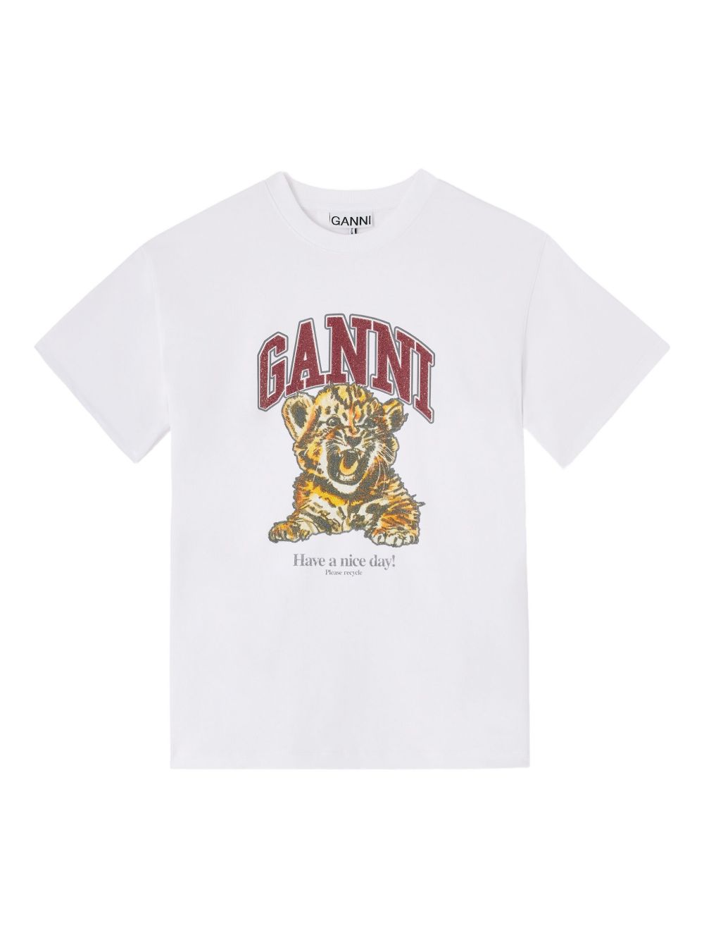 Ganni Women Baby Tiger Organic Cotton T-Shirt GANNI
