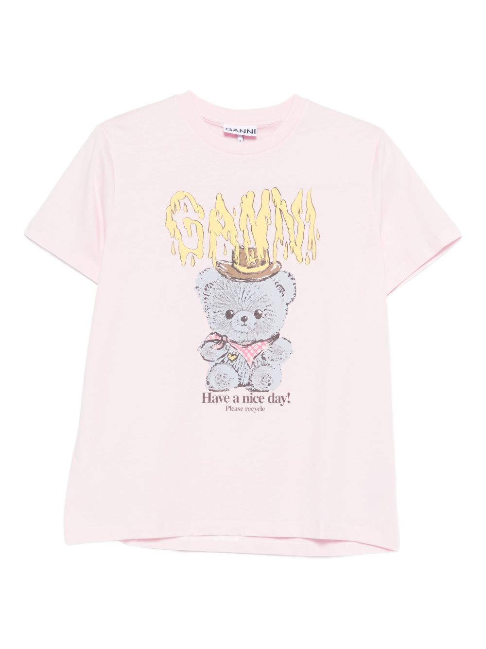 Ganni Women Cowboy Bear Organic Cotton T-Shirt GANNI