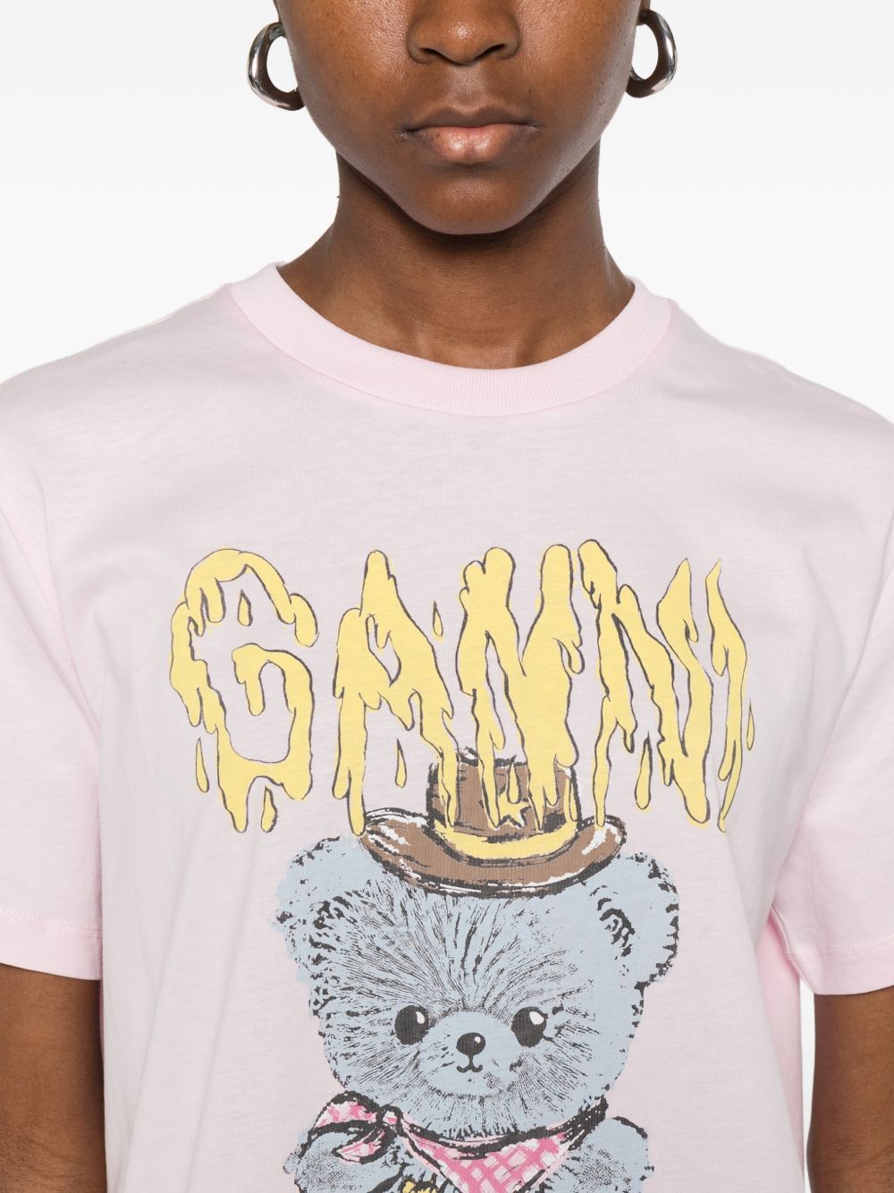 Ganni Women Cowboy Bear Organic Cotton T-Shirt GANNI