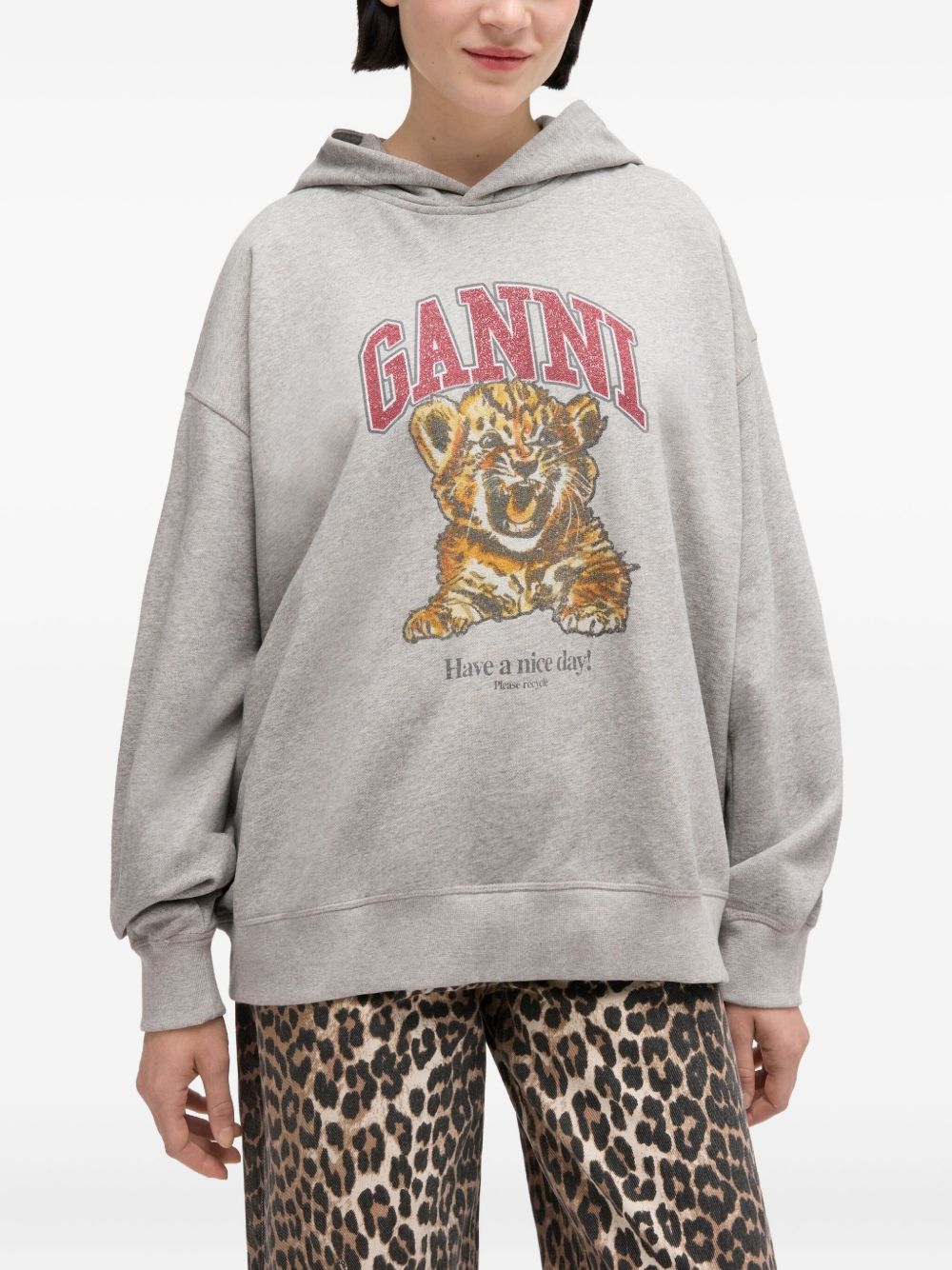 Ganni Women Margot Kitty Organic Cotton Hoodie GANNI