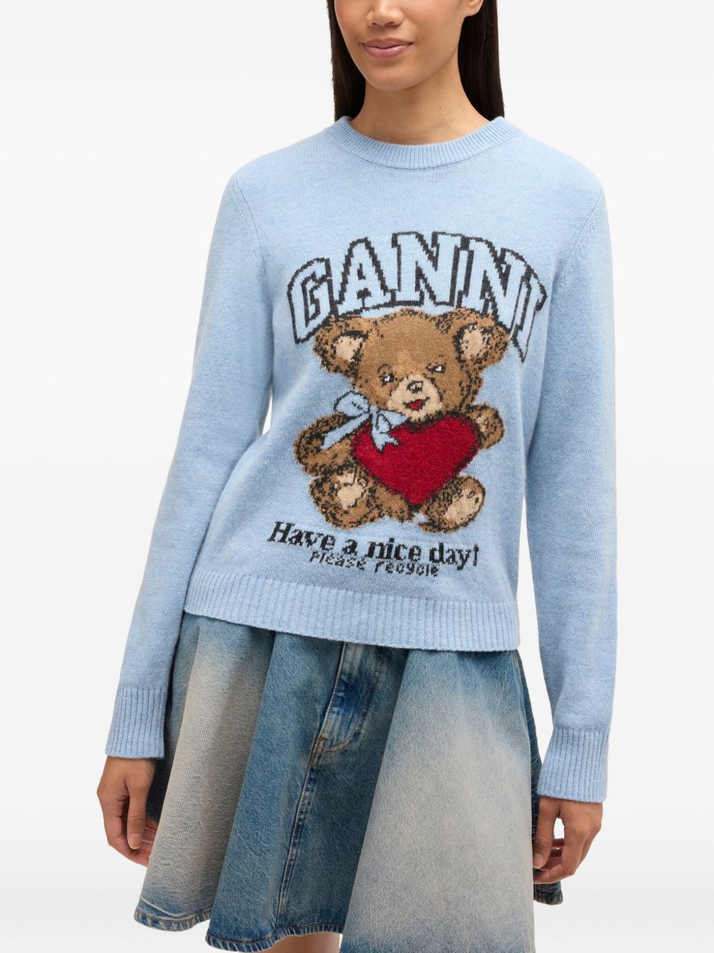 Ganni Women Wool Crewneck Sweater GANNI