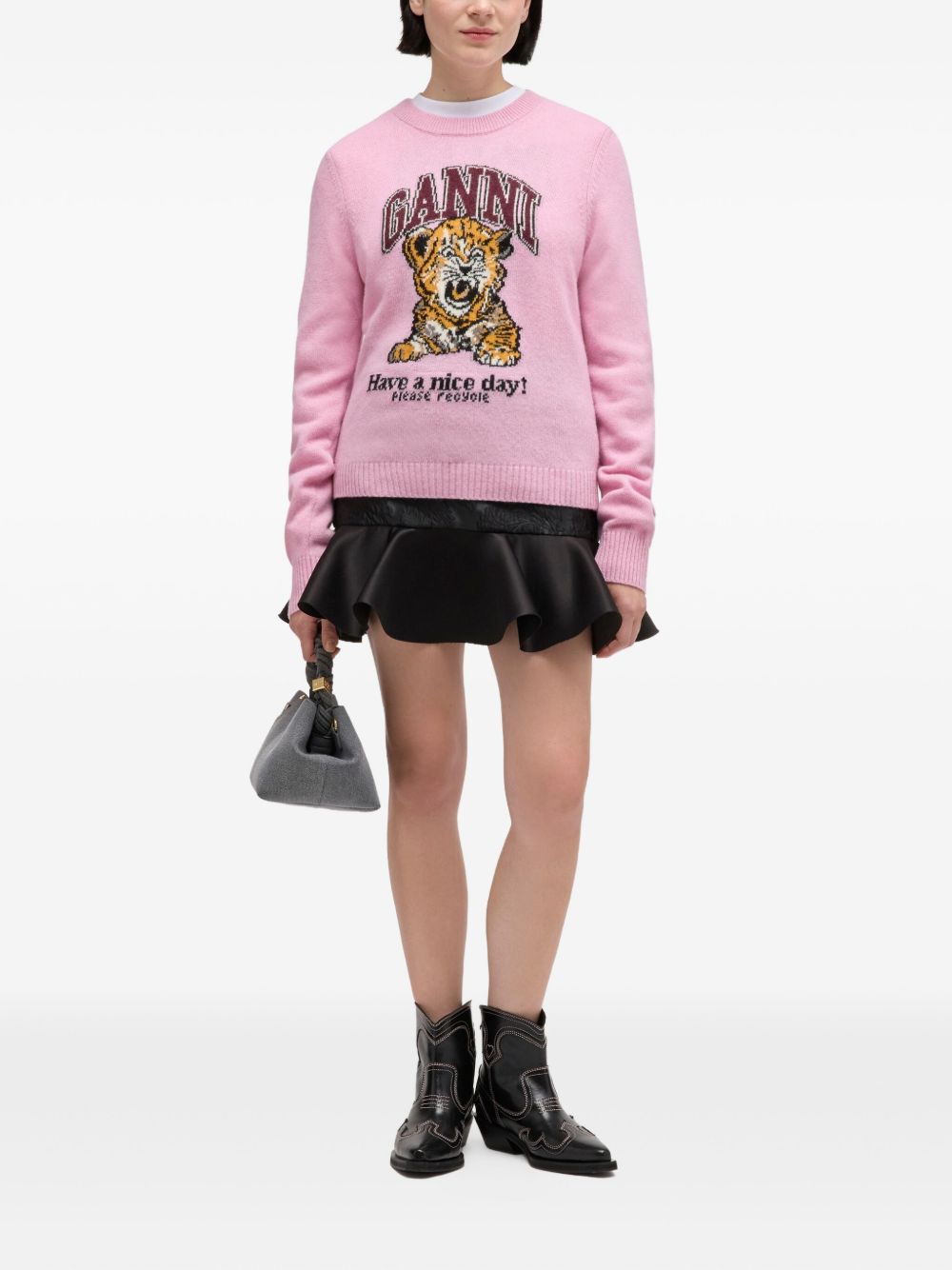 Ganni Women Wool Crewneck Sweater