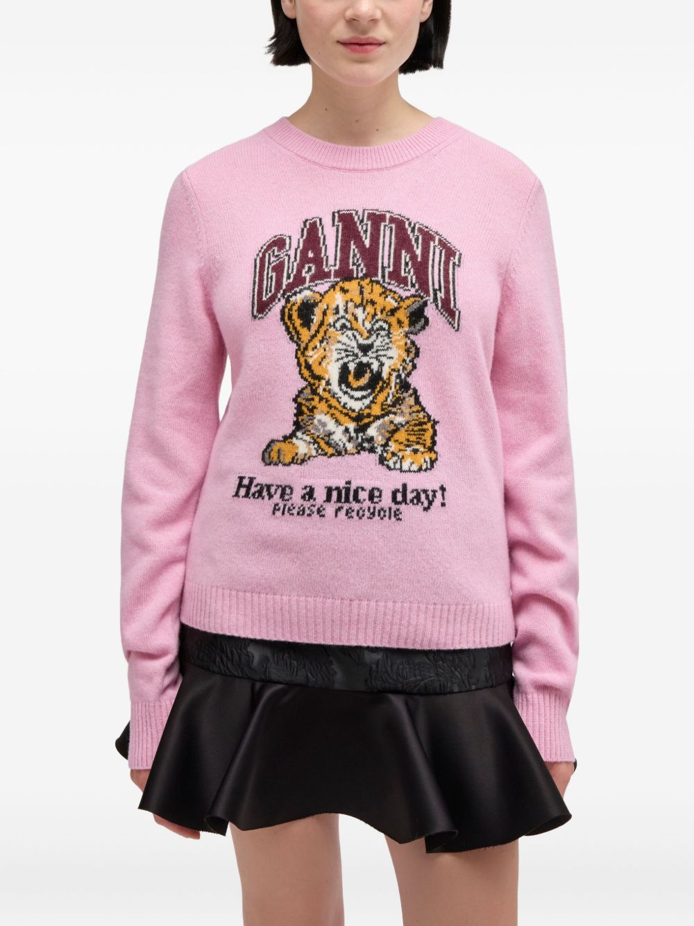 Ganni Women Wool Crewneck Sweater
