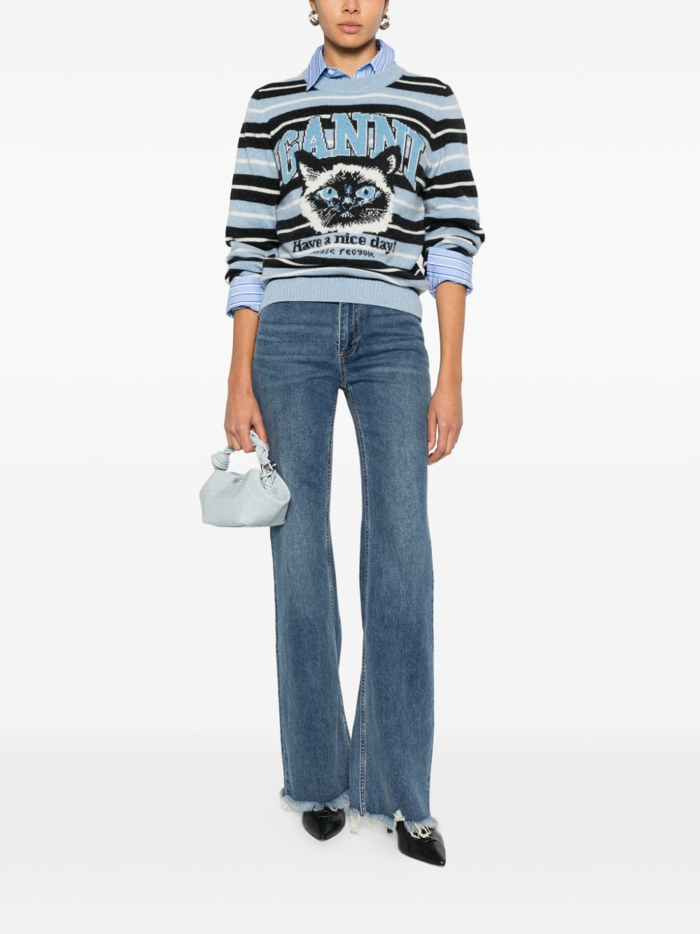 Ganni Women Wool Crewneck Sweater GANNI
