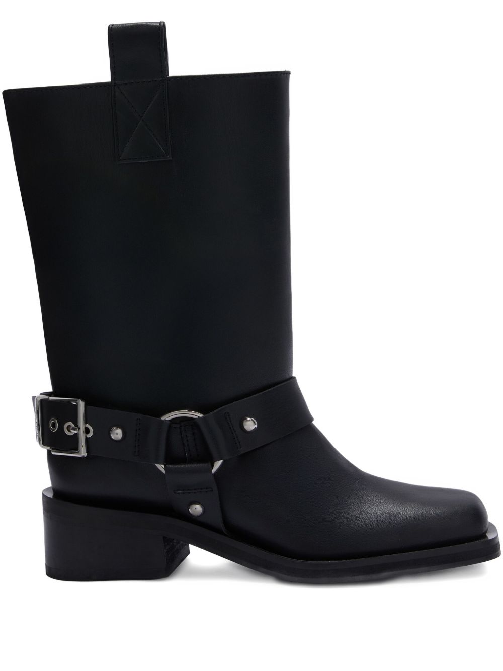 Ganni Women Recycled Leather Biker Boots GANNI