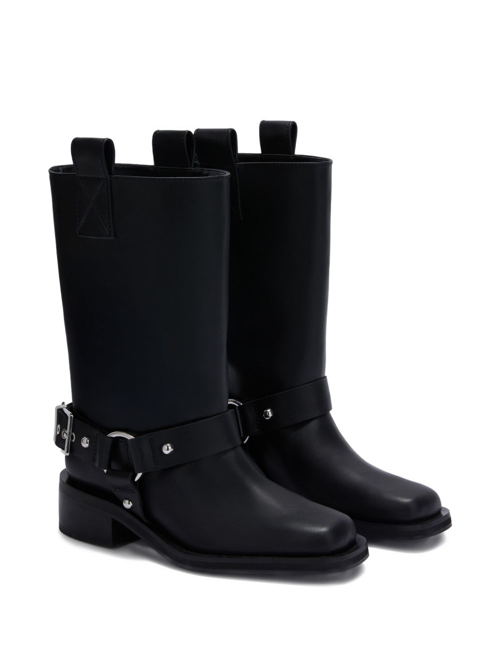 Ganni Women Recycled Leather Biker Boots GANNI