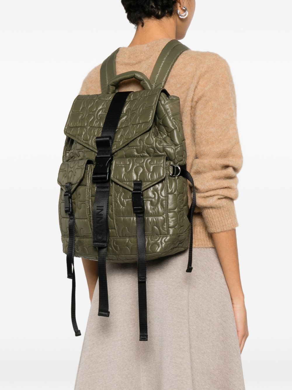 Ganni Women Quilted Nylon Backpack GANNI