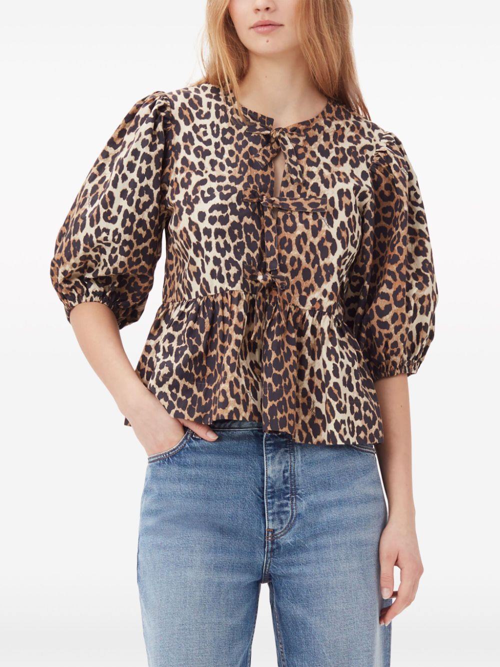 Ganni Women Organic Cotton Blouse GANNI