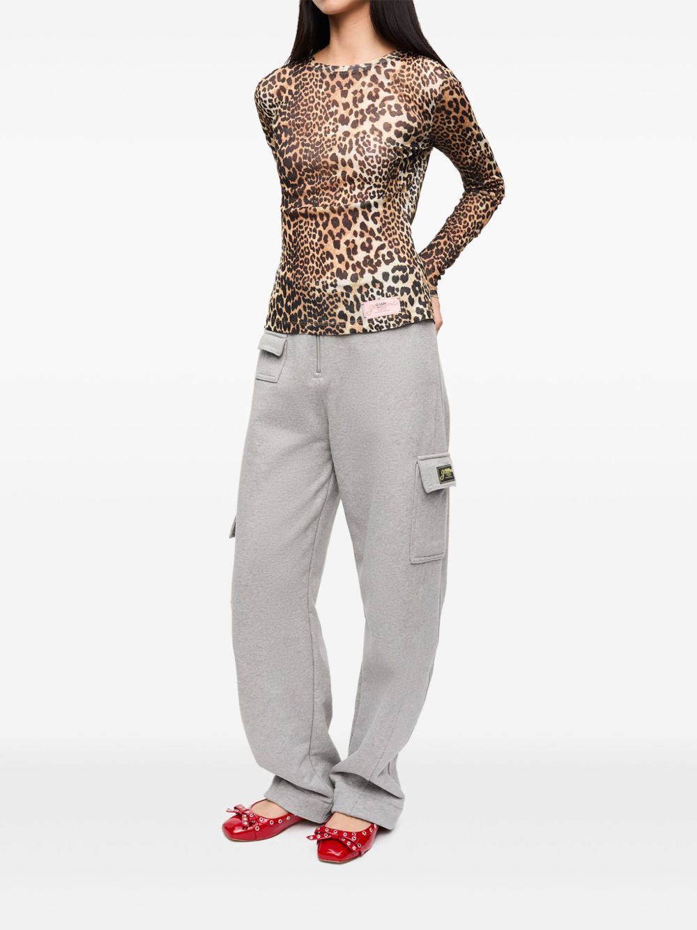 Ganni Women Leopard Print Top