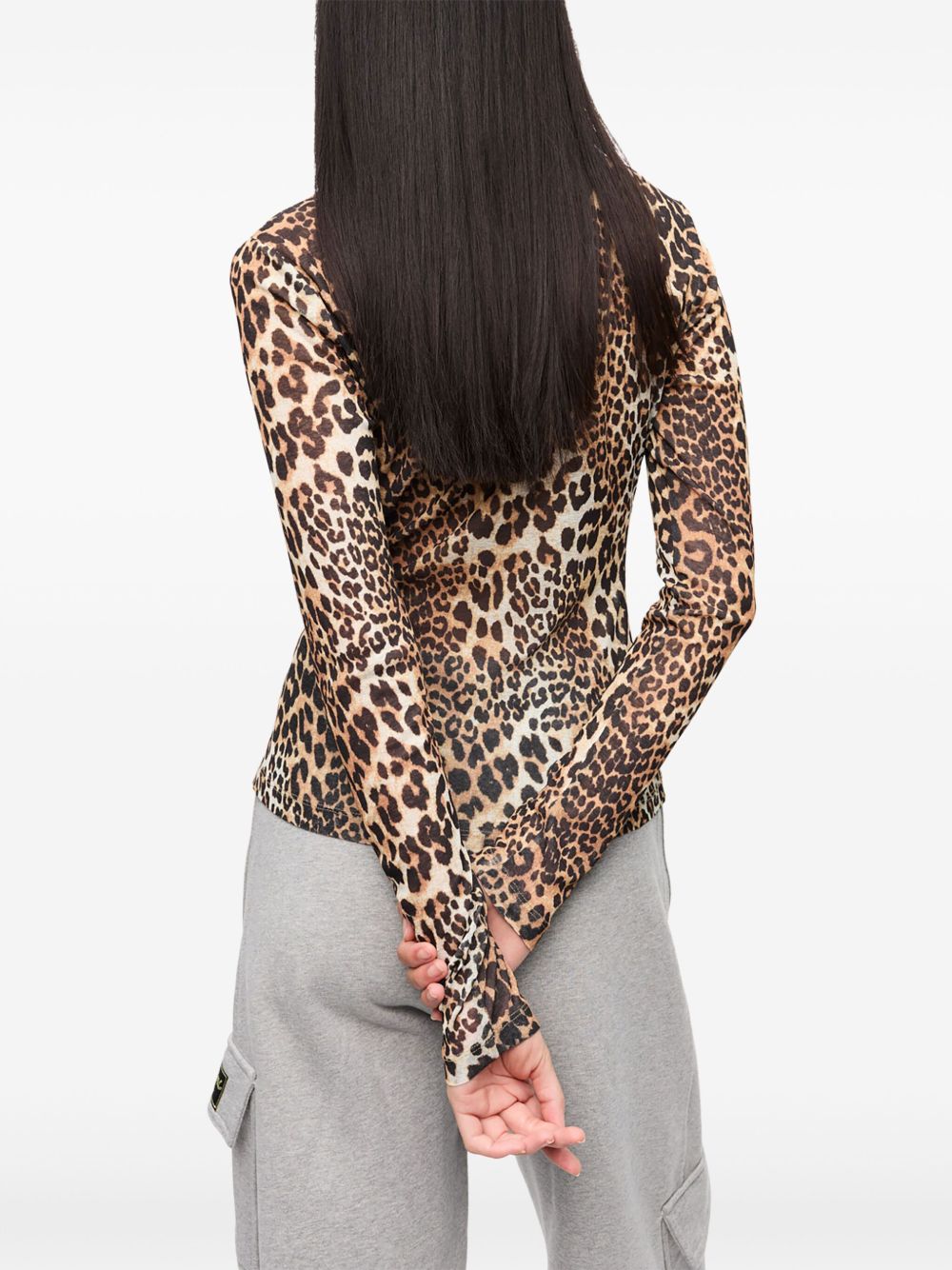 Ganni Women Leopard Print Top
