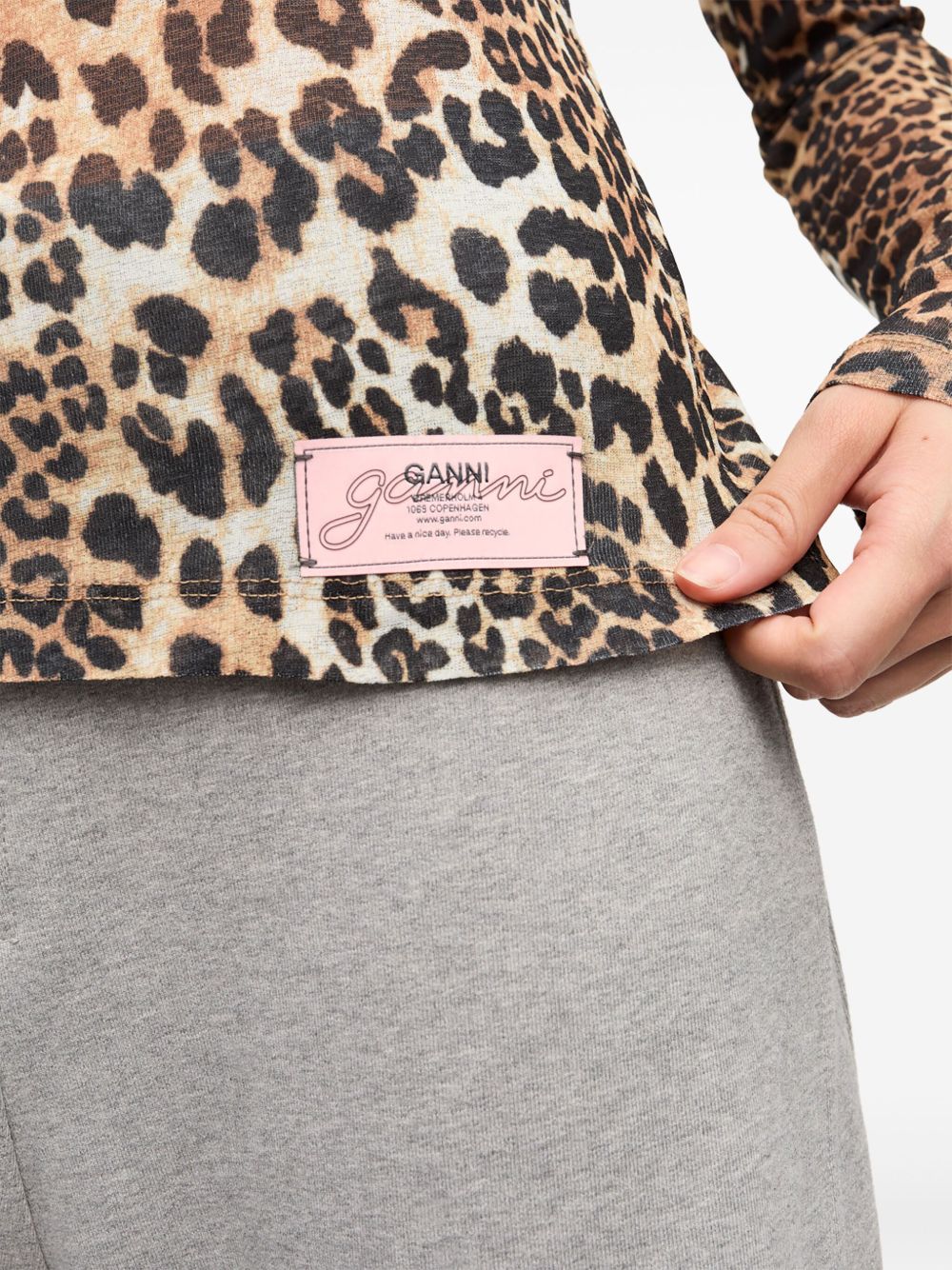 Ganni Women Leopard Print Top