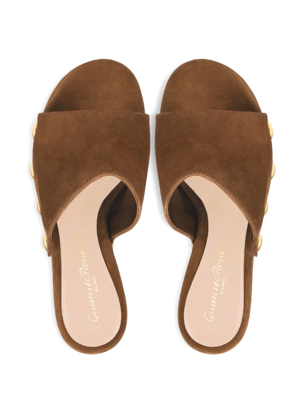 Gianvito Rossi Women Suede Leather Wedge Sandals GIANVITO ROSSI