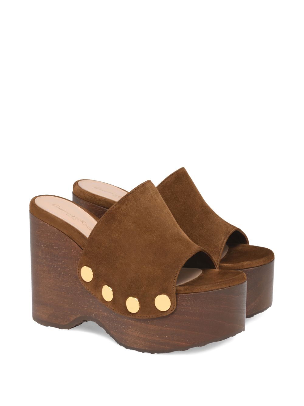 Gianvito Rossi Women Suede Leather Wedge Sandals GIANVITO ROSSI