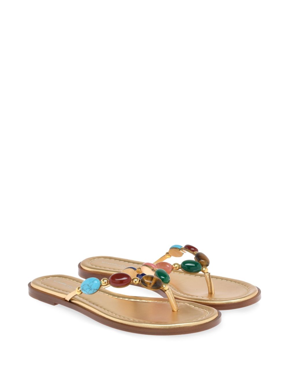 Gianvito Rossi Women Shanti Leather Thong Sandals GIANVITO ROSSI