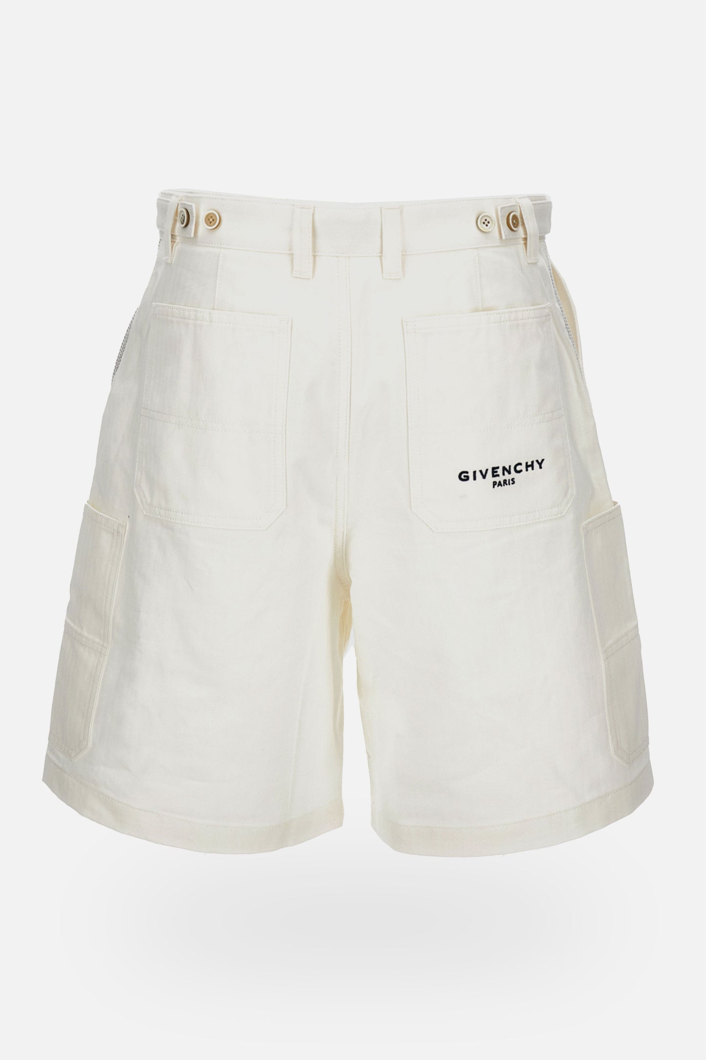Givenchy Men Denim Shorts With Patch Pockets GIVENCHY