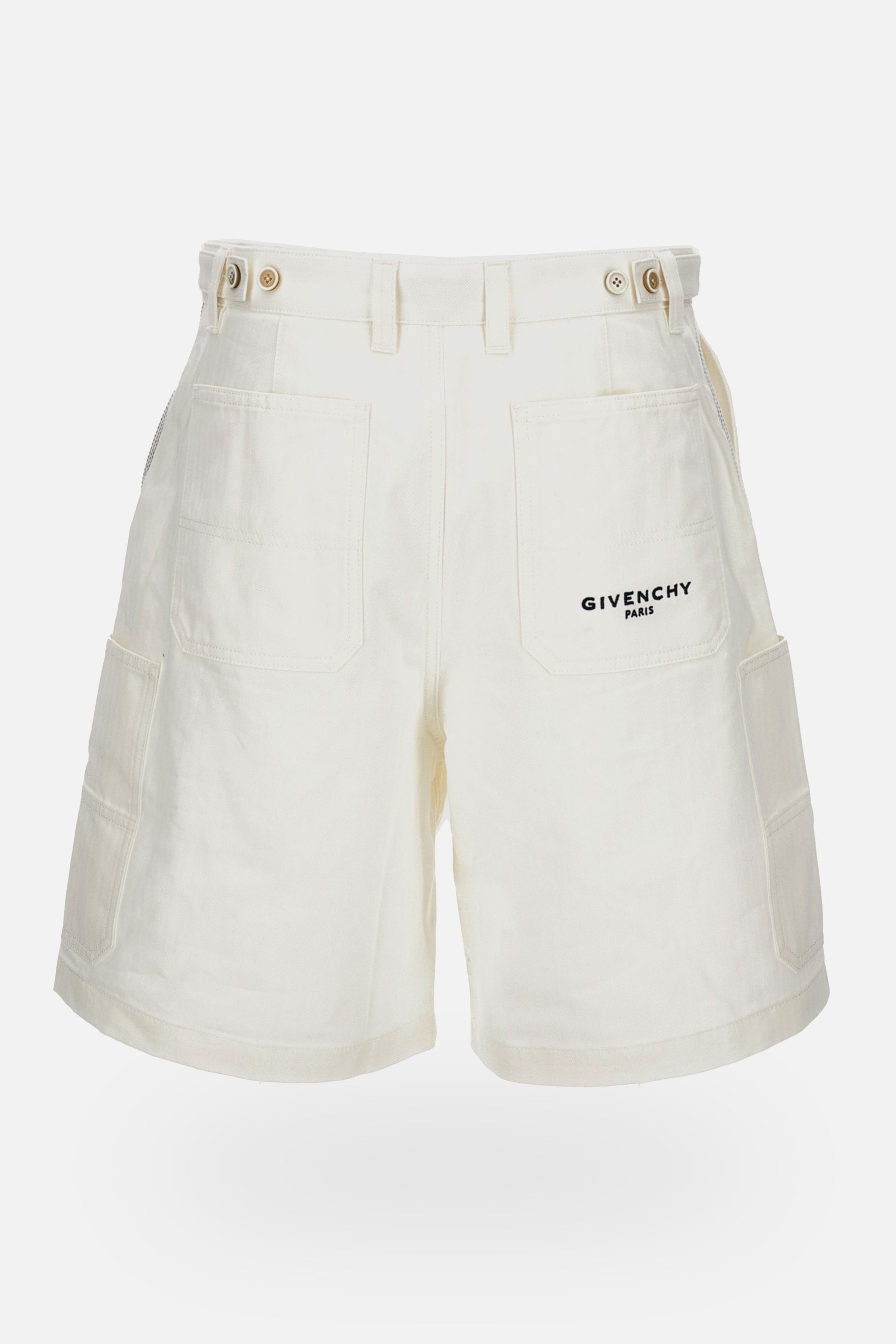 Givenchy Men Denim Shorts With Patch Pockets GIVENCHY