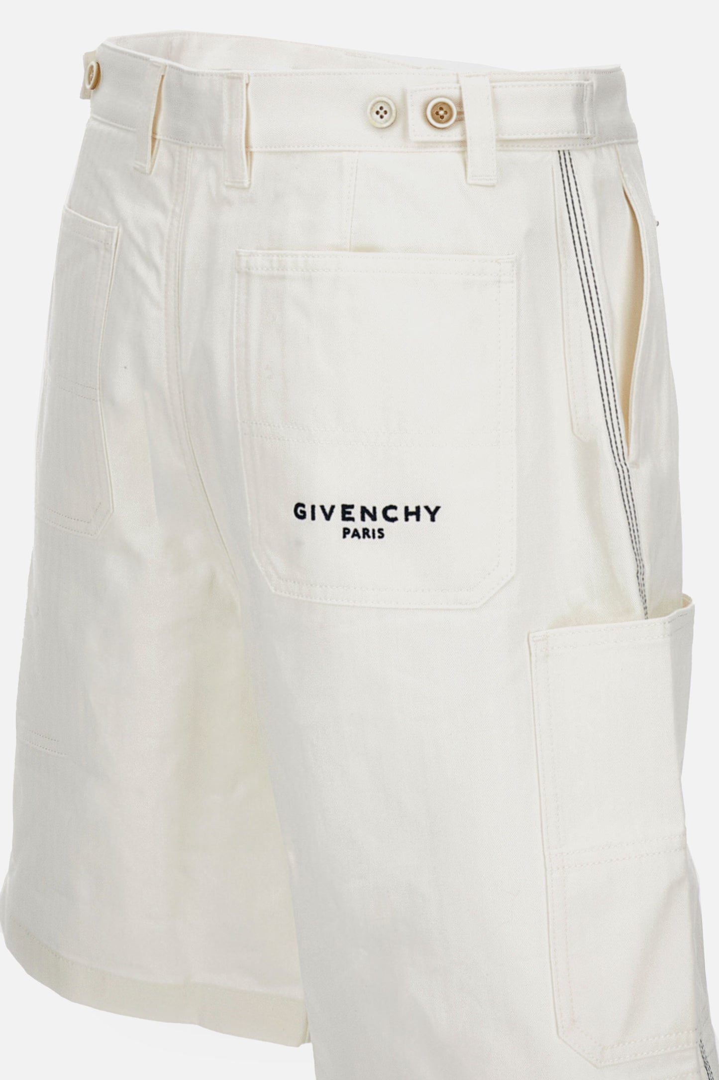 Givenchy Men Denim Shorts With Patch Pockets GIVENCHY