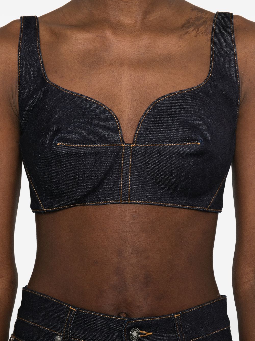 Givenchy Women Denim Cotton Bra Top GIVENCHY