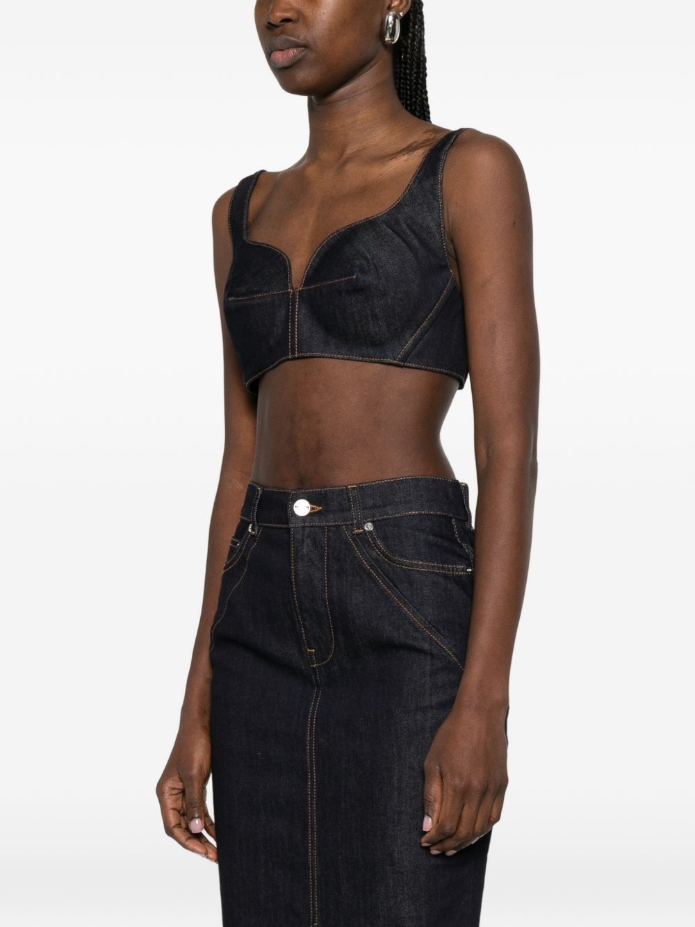 Givenchy Women Denim Cotton Bra Top GIVENCHY