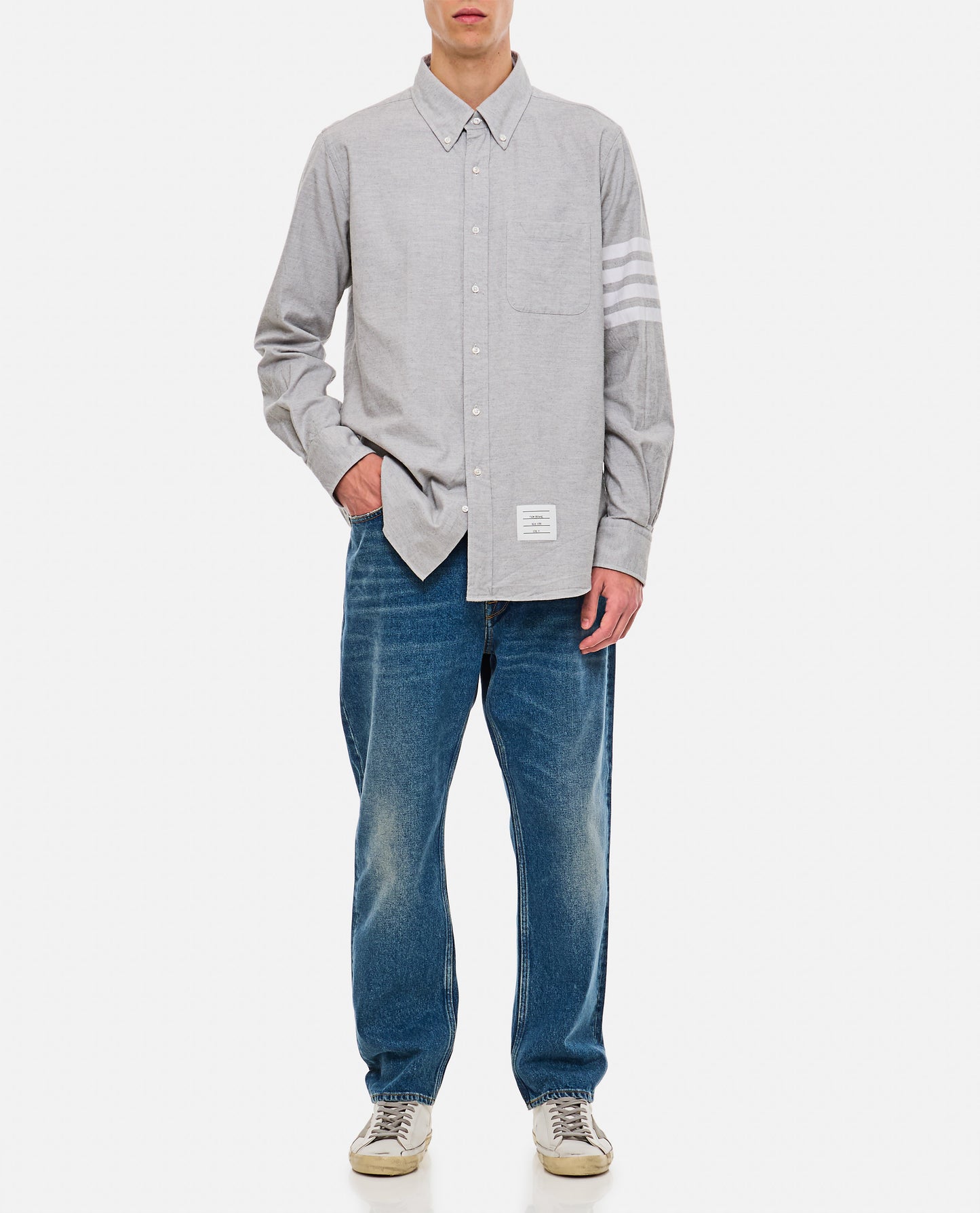 Golden Goose Men Golden M's Happy Medium Stone Washed Denim GOLDEN GOOSE